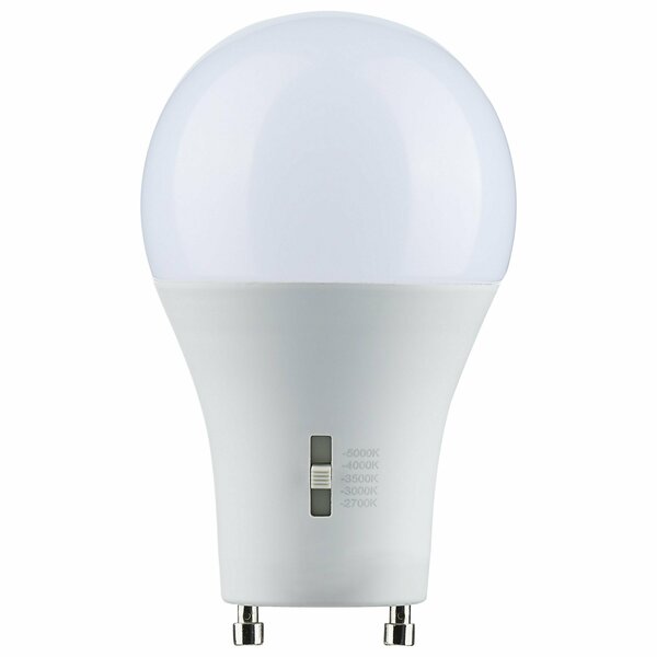 Satco 12 Watt A19 LED - Bi Pin GU24 Base - CCT Selectable - 120 Volt - White Finish S11795